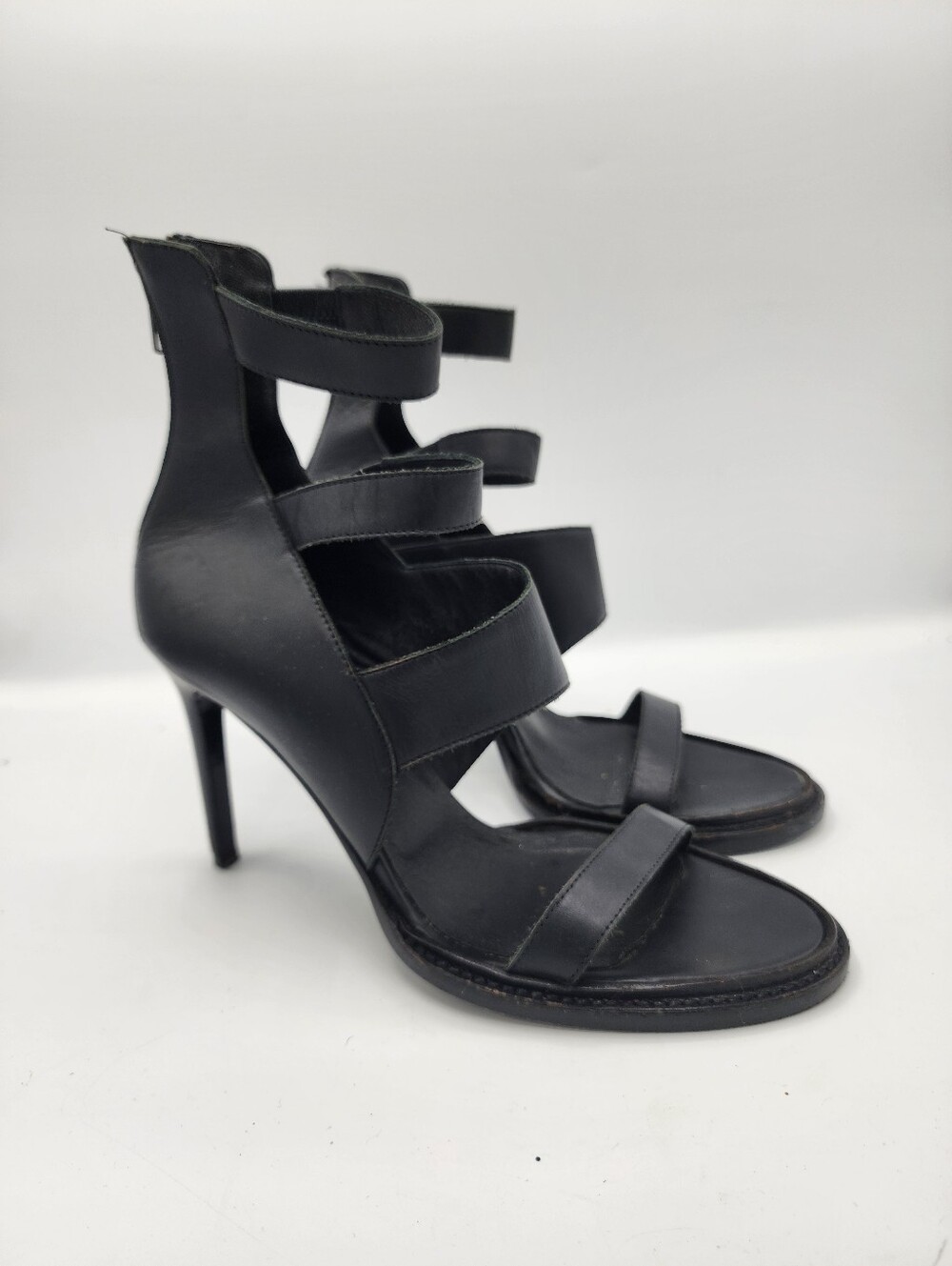 Helmut Lang Black Strappy High-Heel Sandals